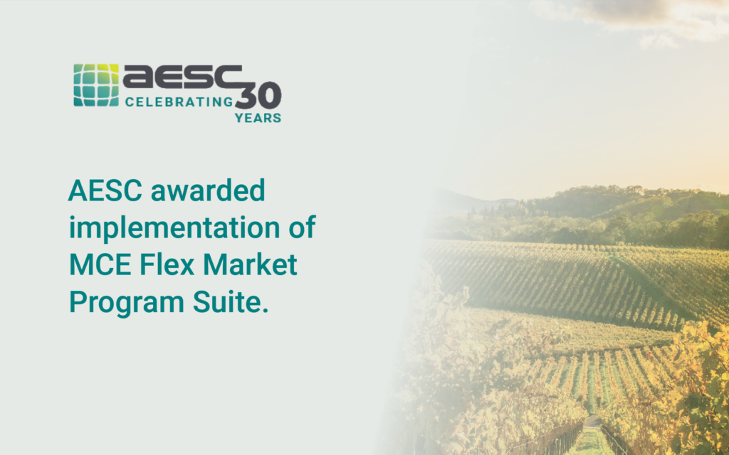 AESC awarded implementation of MCE Flex Market Program Suite